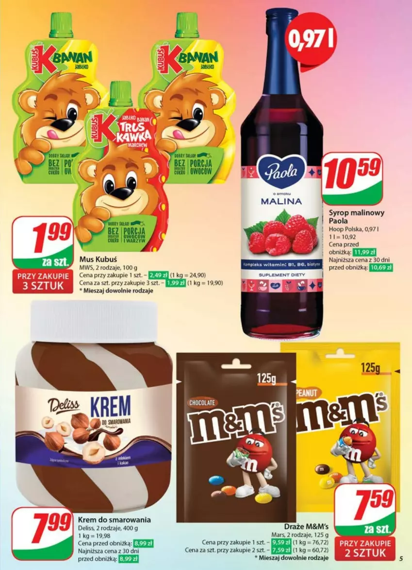 Gazetka promocyjna Dino - ważna 21.05 do 26.05.2025 - strona 45 - produkty: Deliss, Hoop, Kubuś, Mars, Mus, Paola, Suplement diety, Syrop