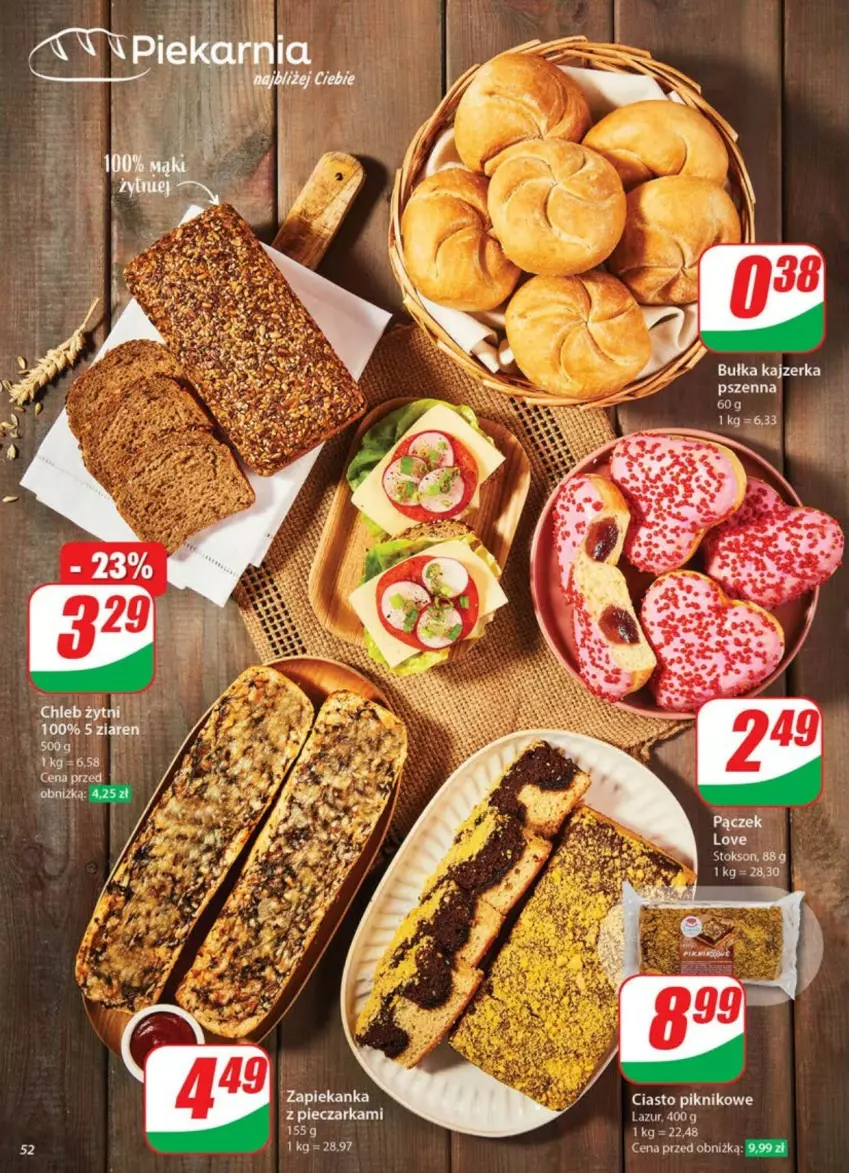 Gazetka promocyjna Dino - ważna 21.05 do 26.05.2025 - strona 48 - produkty: Bułka, Kajzerka, Kajzerka pszenna, Lazur, Pączek, Piec, Pieczarka, Zapiekanka
