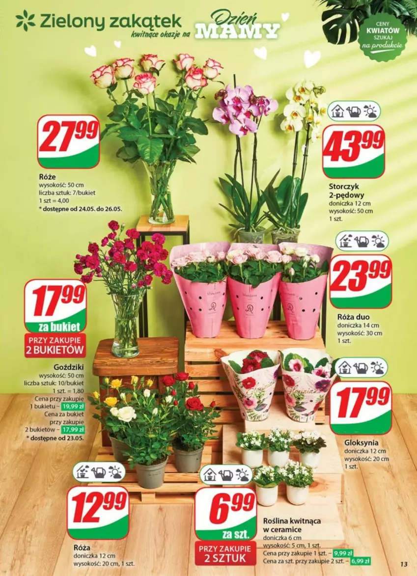 Gazetka promocyjna Dino - ważna 21.05 do 26.05.2025 - strona 5 - produkty: Bukiet, Róża, Sok, Storczyk