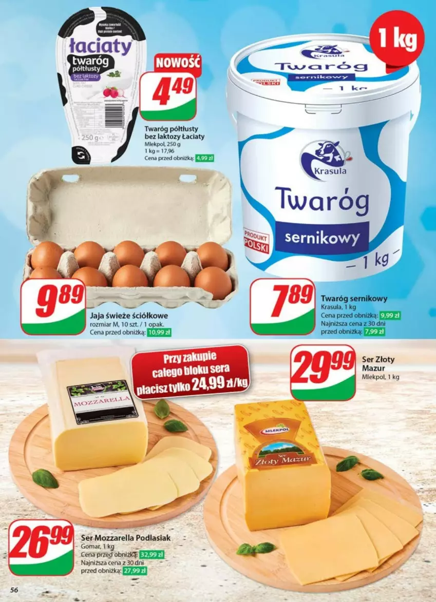 Gazetka promocyjna Dino - ważna 21.05 do 26.05.2025 - strona 52 - produkty: Jaja, Mozzarella, Ser, Twaróg, Twaróg półtłusty, Złoty Mazur