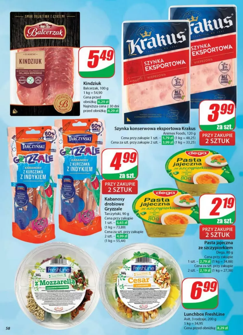 Gazetka promocyjna Dino - ważna 21.05 do 26.05.2025 - strona 54 - produkty: Dega, Gry, Kabanos, Kindziuk, Krakus, Por, Ser, Sport, Szynka, Szynka konserwowa, Tarczyński