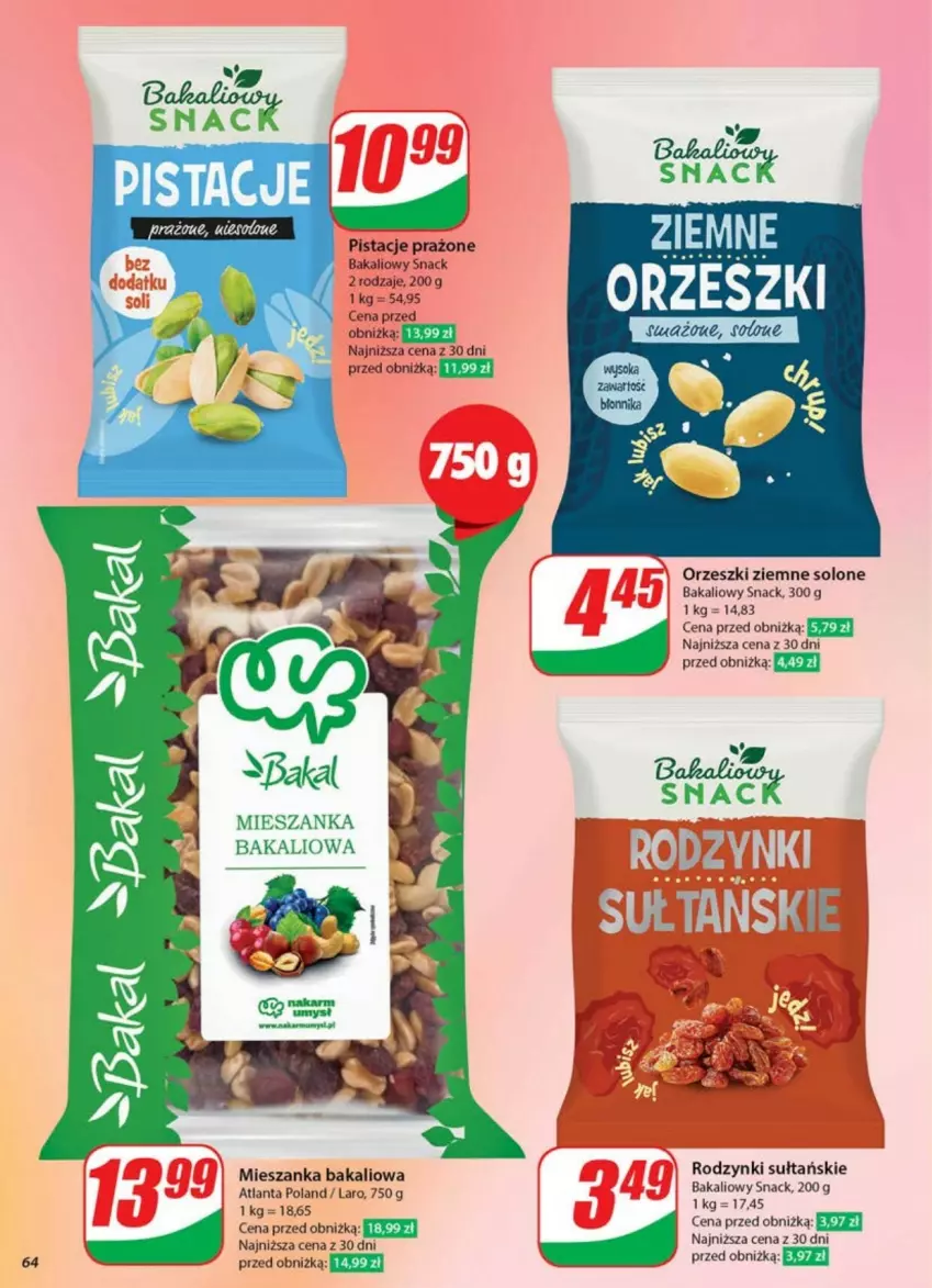 Gazetka promocyjna Dino - ważna 21.05 do 26.05.2025 - strona 61 - produkty: Mieszanka bakaliowa, Orzeszki, Orzeszki ziemne, Rodzynki