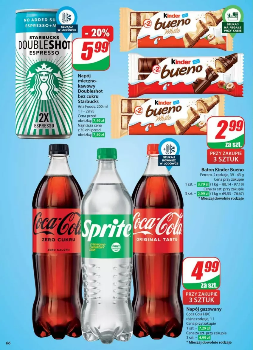 Gazetka promocyjna Dino - ważna 21.05 do 26.05.2025 - strona 63 - produkty: Baton, Ferrero, Kinder, Kinder Bueno, Napój, Napój gazowany