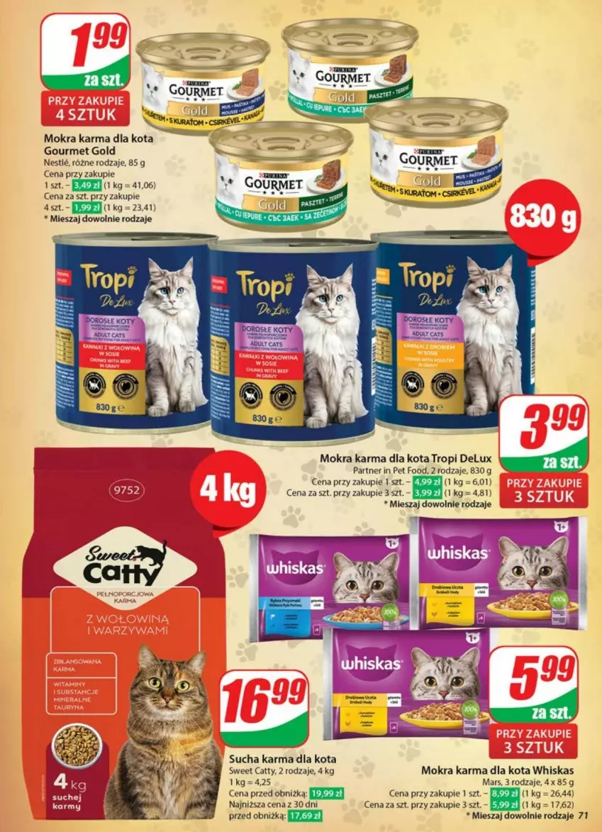 Gazetka promocyjna Dino - ważna 21.05 do 26.05.2025 - strona 69 - produkty: Gourmet Gold, Mars, Mokra karma, Sucha karma, Whiskas
