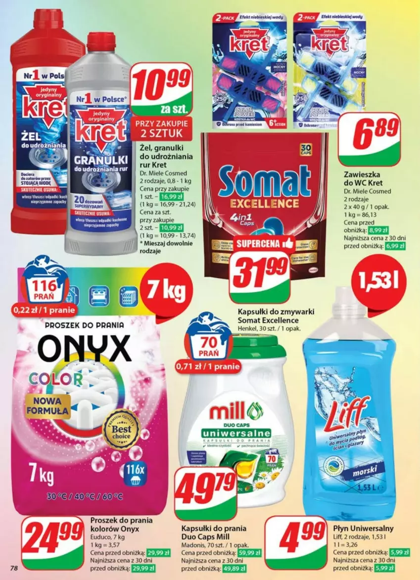 Gazetka promocyjna Dino - ważna 21.05 do 26.05.2025 - strona 76 - produkty: Gra, Kapsułki do prania, Kret, Proszek do prania, Somat, Zmywarki