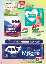 Gazetka promocyjna Dino - Gazetka - ważna od 26.05 do 26.05.2025 - strona 74 - produkty: Pampers, Papier, Pieluchy, Papier toaletowy, Ręcznik, Rolki, Mola, Podpaski