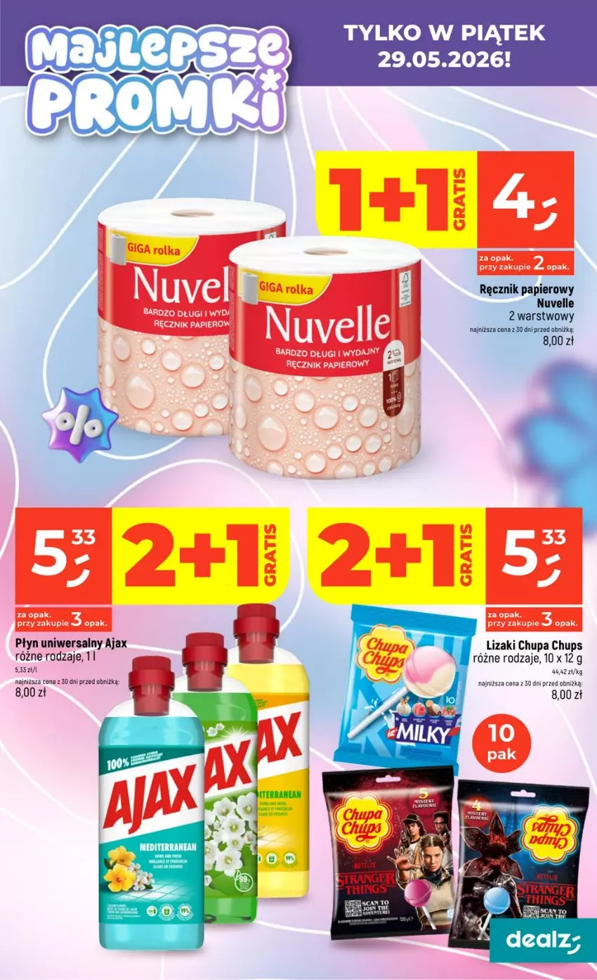 Gazetka promocyjna Dealz - MAJLEPSZE - ważna 28.05 do 02.06.2026 - strona 3 - produkty: Ajax, Chupa Chups, Lizaki, Papier, Ręcznik, Tran