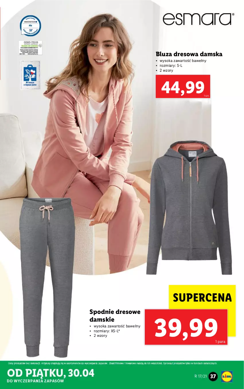 Gazetka promocyjna Lidl - GAZETKA - ważna 26.04 do 30.04.2021 - strona 39 - produkty: Bluza, Bluza dresowa, Dres, Sok, Spodnie, Spodnie dresowe