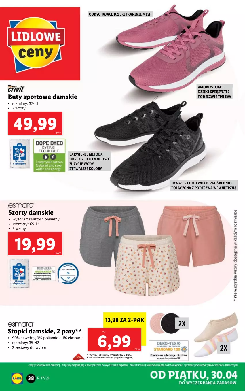 Gazetka promocyjna Lidl - GAZETKA - ważna 26.04 do 30.04.2021 - strona 40 - produkty: Buty, Por, Sok, Sport, Szorty, Top