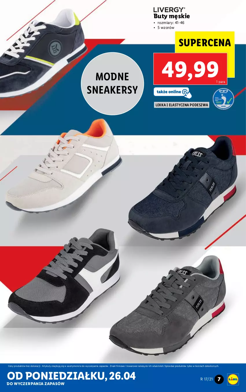 Gazetka promocyjna Lidl - GAZETKA - ważna 26.04 do 30.04.2021 - strona 7 - produkty: Buty, Sneakersy