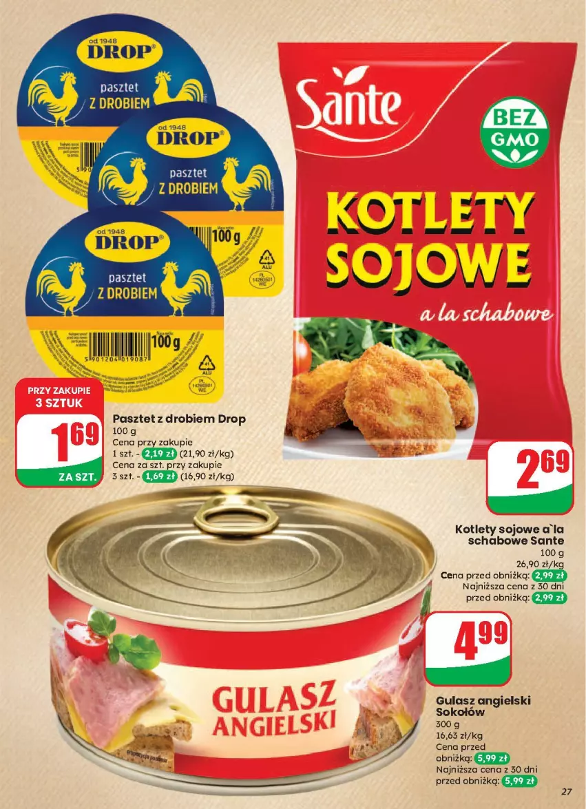 Gazetka promocyjna Dino - ważna 13.08 do 19.08.2025 - strona 20 - produkty: Kotlet, Pasztet, Sante, Sok, Sokołów