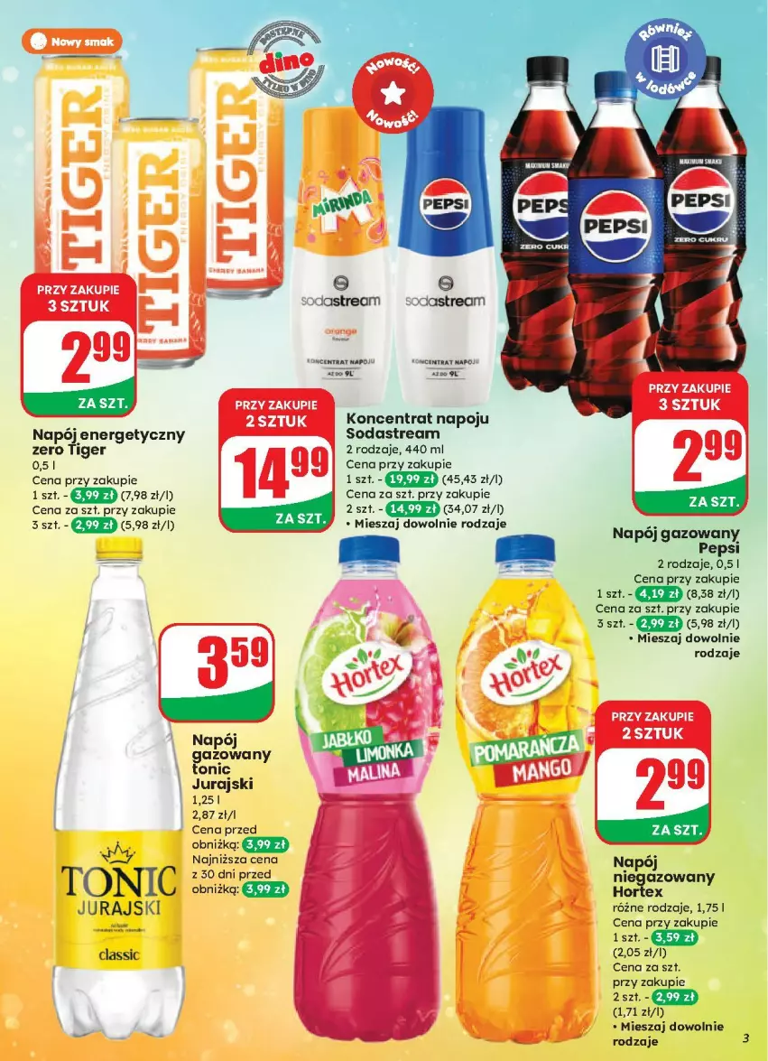 Gazetka promocyjna Dino - ważna 13.08 do 19.08.2025 - strona 23 - produkty: Hortex, Napój, Napój energetyczny, Napój gazowany, Tiger