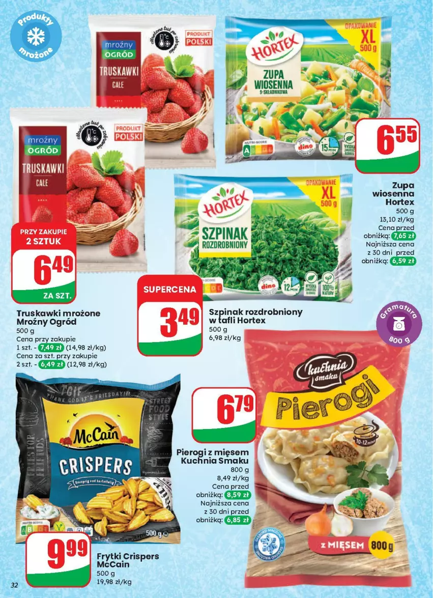 Gazetka promocyjna Dino - ważna 13.08 do 19.08.2025 - strona 26 - produkty: Frytki, Hortex, Kuchnia, McCain, Ogród, Pierogi, Szpinak, Truskawki, Zupa