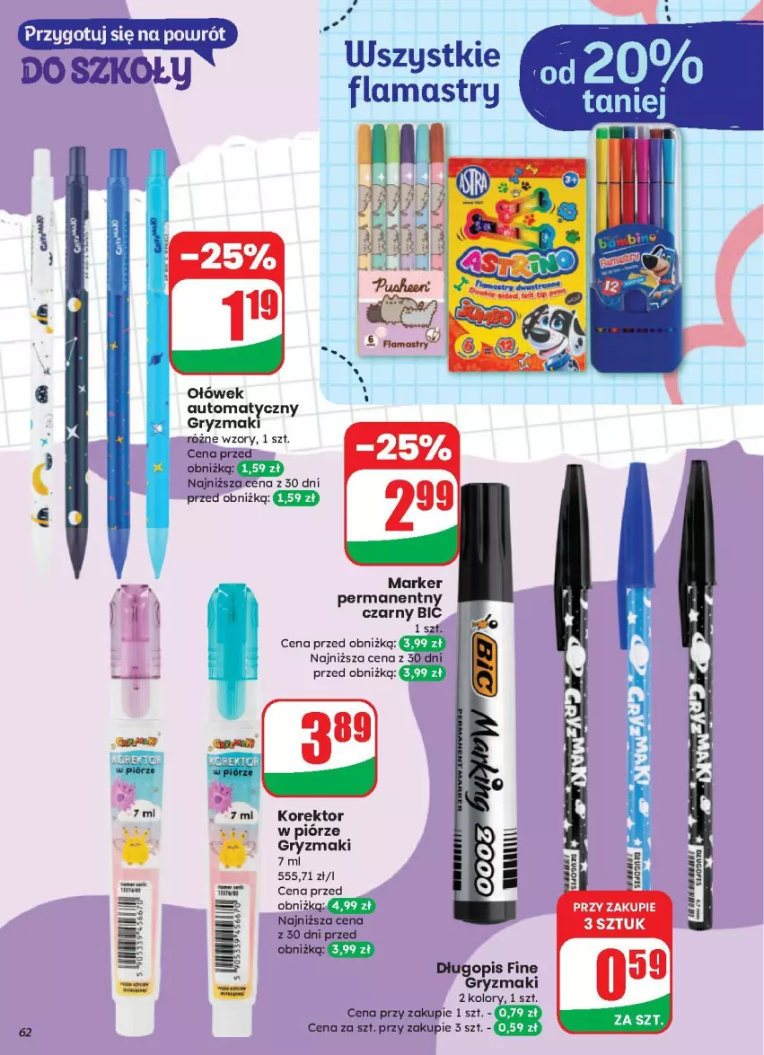 Gazetka promocyjna Dino - ważna 13.08 do 19.08.2025 - strona 59 - produkty: BIC, Długopis, Flamastry, Gry, Marker