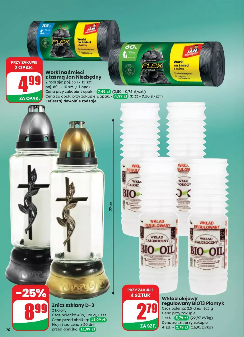 Gazetka promocyjna Dino - ważna 13.08 do 19.08.2025 - strona 68 - produkty: Jan Niezbędny, Olej, Wkład olejowy, Worki na śmiec, Worki na śmieci, Znicz