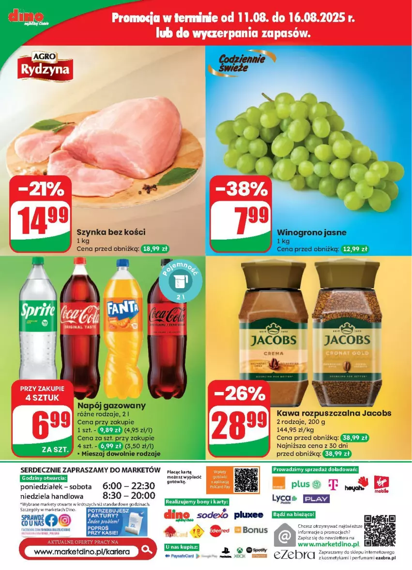 Gazetka promocyjna Dino - ważna 13.08 do 19.08.2025 - strona 76 - produkty: Jacobs, Kawa, Kawa rozpuszczalna, Napój, Napój gazowany, Perfum, Ser, Sos, Szynka, Tera, Wino