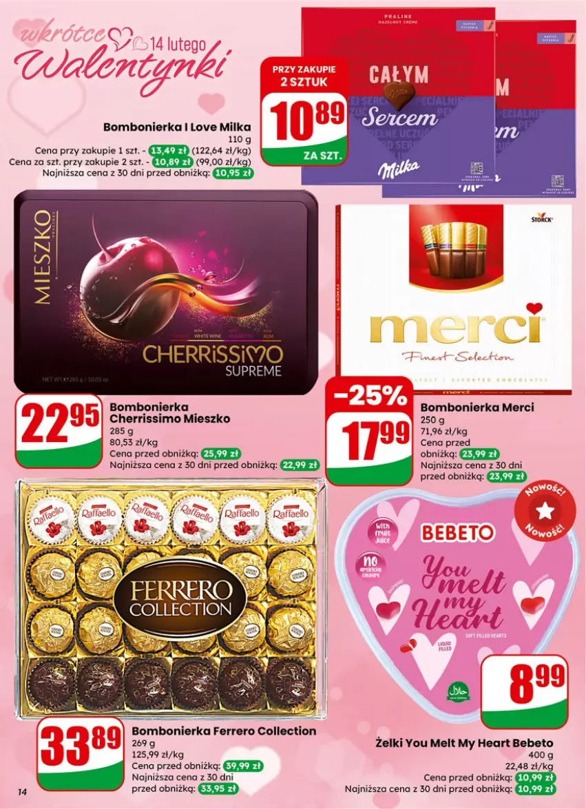 Gazetka promocyjna Dino - Gazetka 06 / 2026 - ważna 04.02 do 10.02.2026 - strona 14 - produkty: Ferrero, Merci, Milka