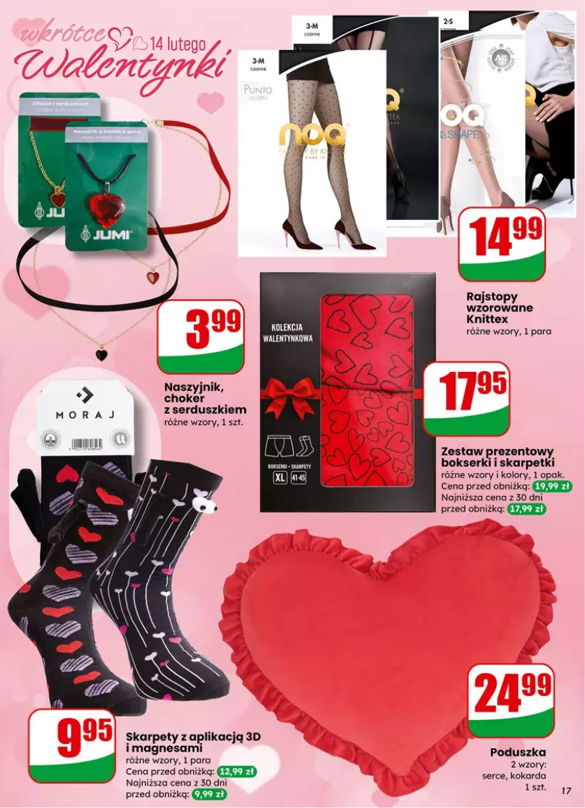 Gazetka promocyjna Dino - Gazetka 06 / 2026 - ważna 04.02 do 10.02.2026 - strona 17 - produkty: Bokserki, Karp, Naszyjnik, Poduszka, Rajstopy, Ser, Skarpetki, Top, Zestaw prezentowy