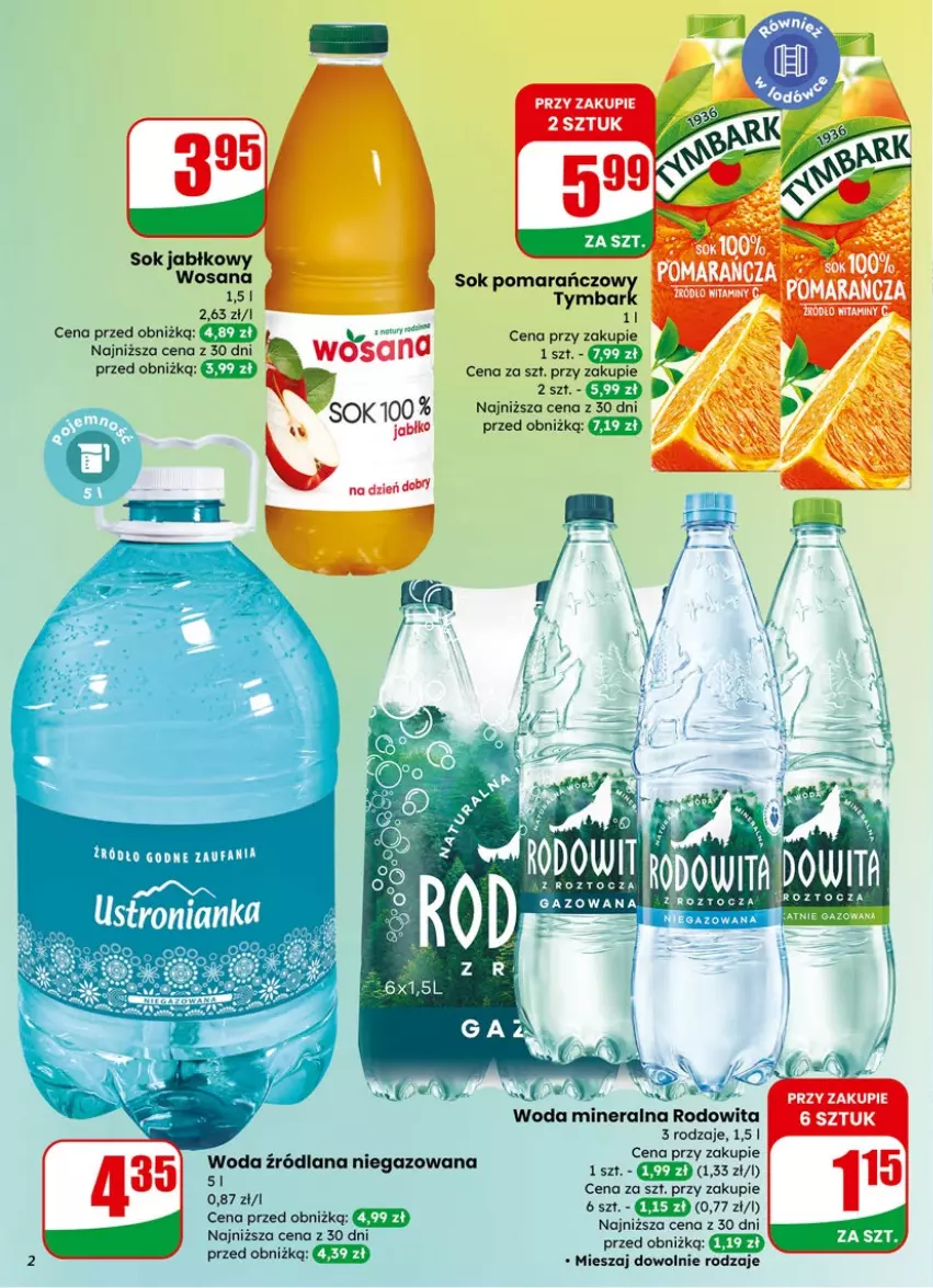 Gazetka promocyjna Dino - Gazetka 06 / 2026 - ważna 04.02 do 10.02.2026 - strona 2 - produkty: LANA, Sok, Sok jabłkowy, Woda, Woda mineralna, Wosana