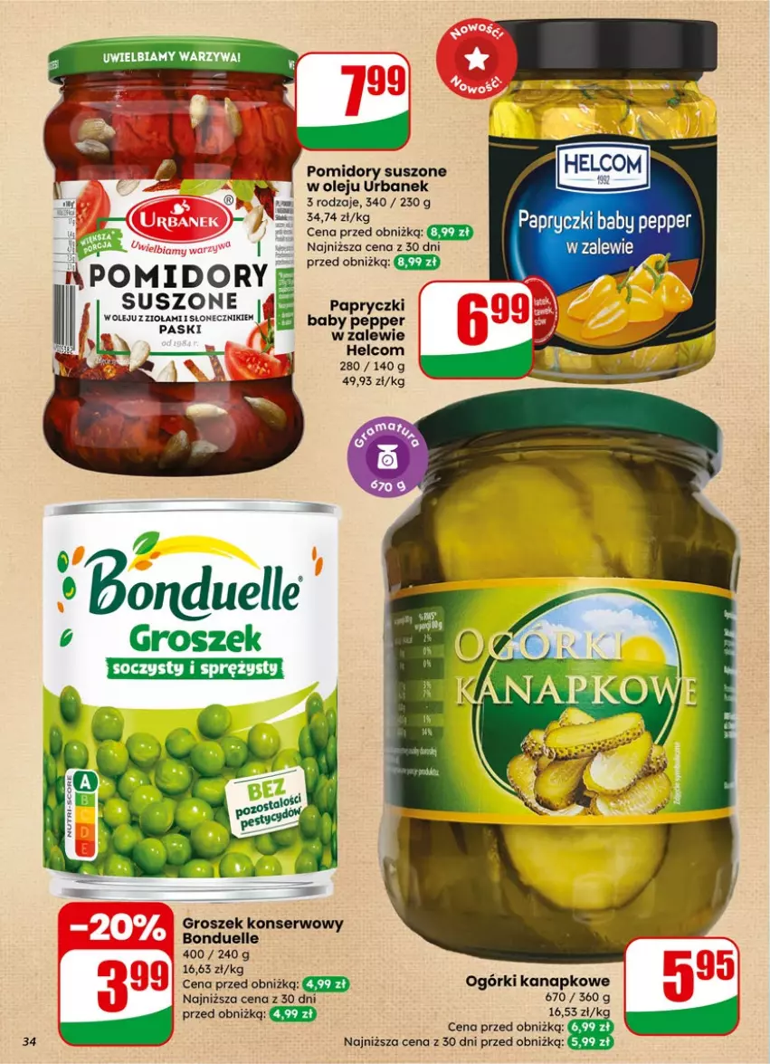 Gazetka promocyjna Dino - Gazetka 06 / 2026 - ważna 04.02 do 10.02.2026 - strona 34 - produkty: Bonduelle, Groszek, HELCOM, Olej, Pomidory, Ser