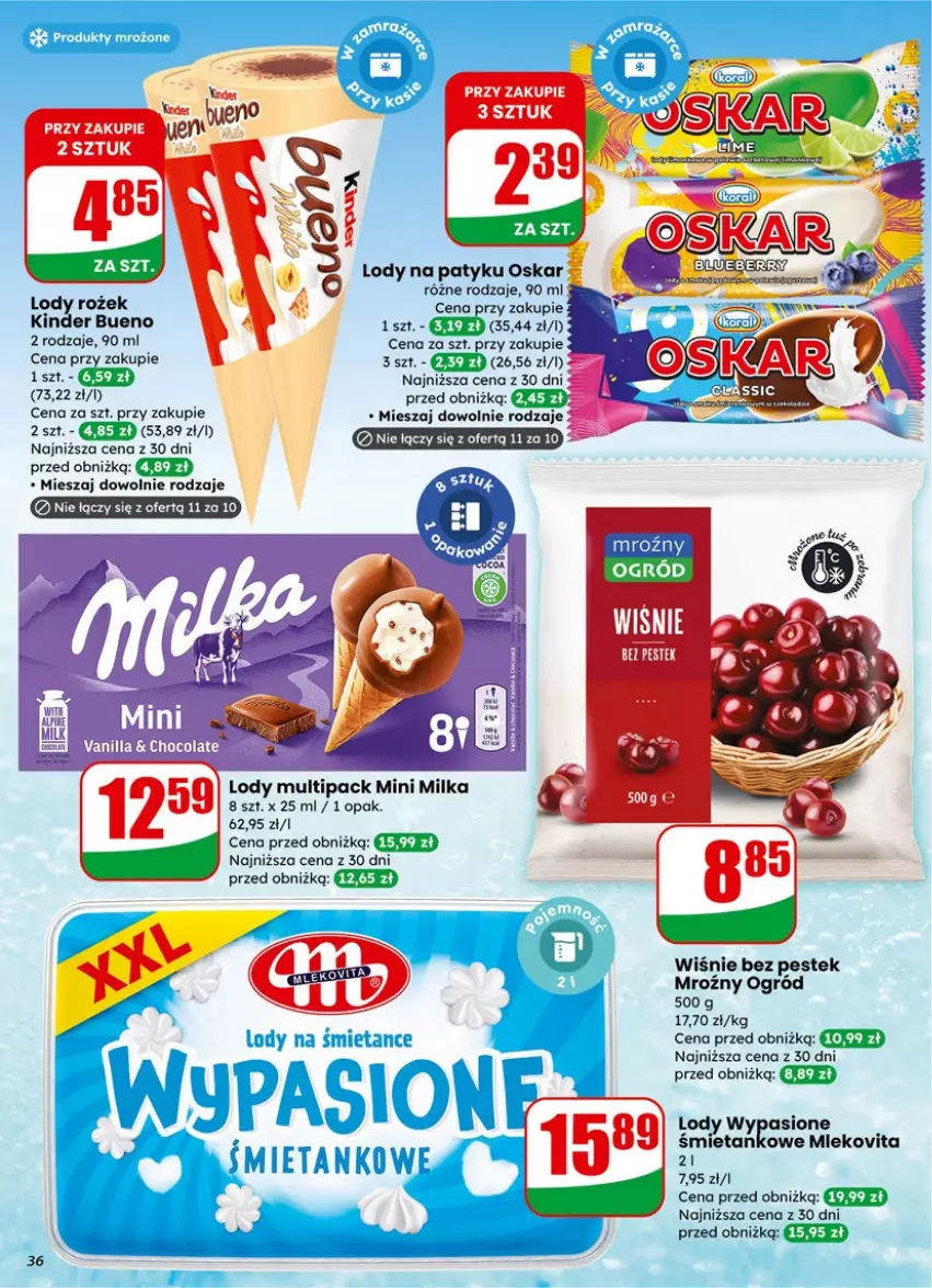 Gazetka promocyjna Dino - Gazetka 06 / 2026 - ważna 04.02 do 10.02.2026 - strona 36 - produkty: Kinder, Kinder Bueno, Lody, Ogród, Stek