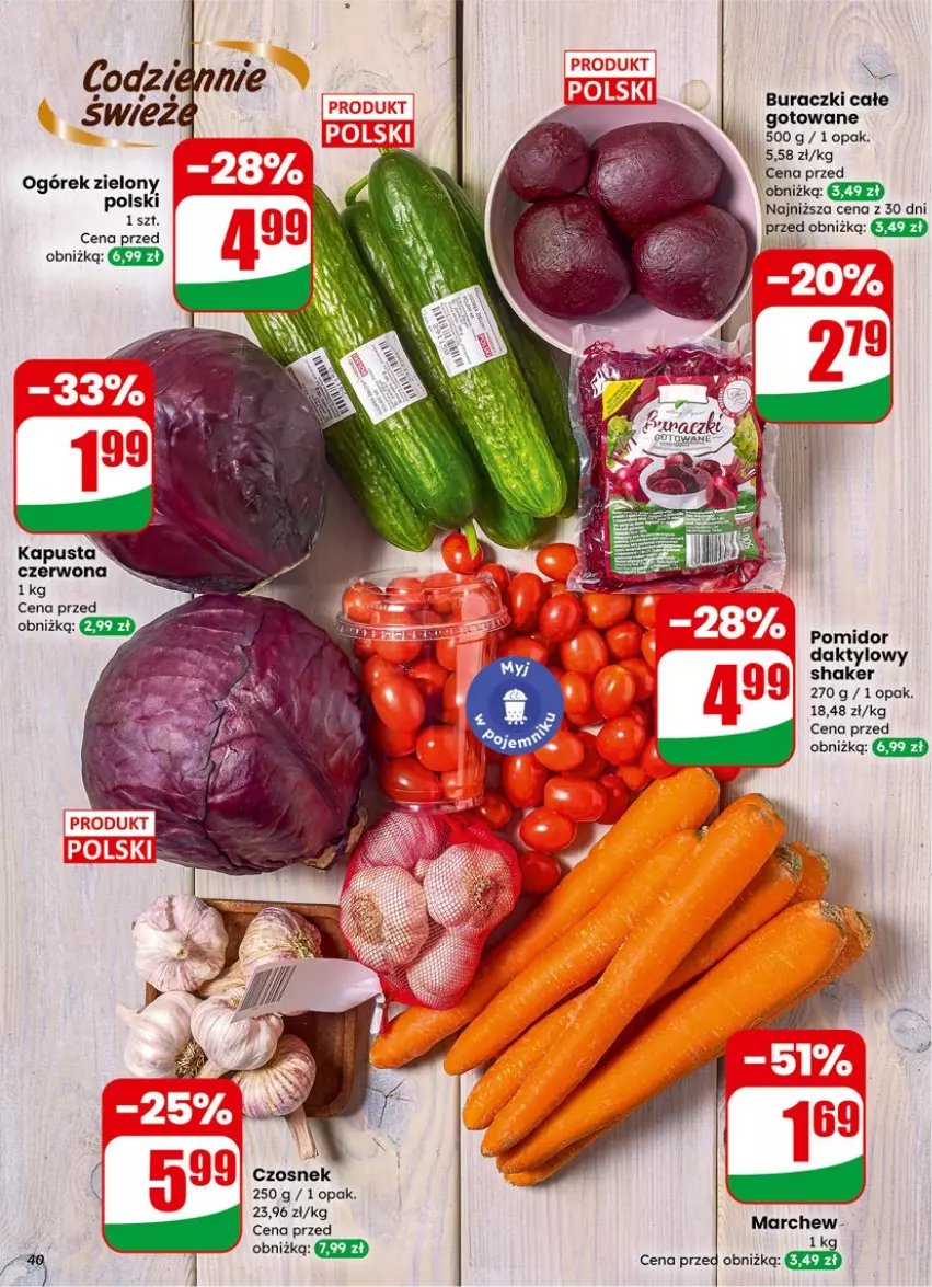 Gazetka promocyjna Dino - Gazetka 06 / 2026 - ważna 04.02 do 10.02.2026 - strona 40 - produkty: Buraczki, Czosnek, Ogórek