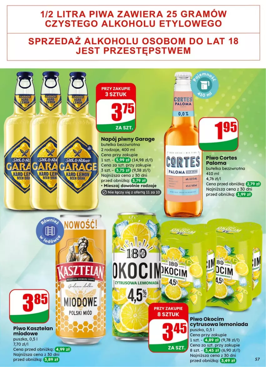 Gazetka promocyjna Dino - Gazetka 06 / 2026 - ważna 04.02 do 10.02.2026 - strona 57 - produkty: Gra, Kasztelan, Koc, Lemoniada, Miód, Napój, Okocim, Piwa, Piwo