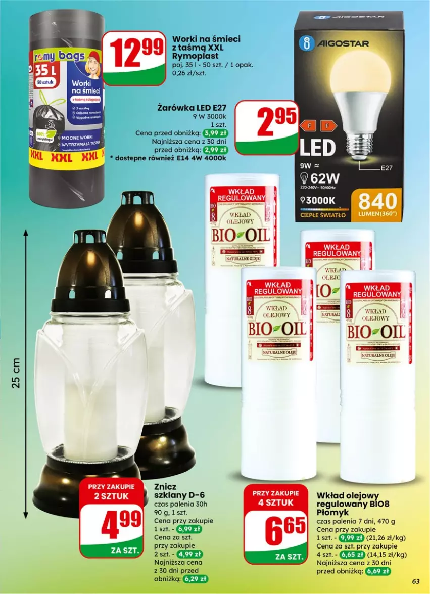 Gazetka promocyjna Dino - Gazetka 06 / 2026 - ważna 04.02 do 10.02.2026 - strona 63 - produkty: Mop, Olej, Wkład olejowy, Worki na śmiec, Worki na śmieci, Znicz