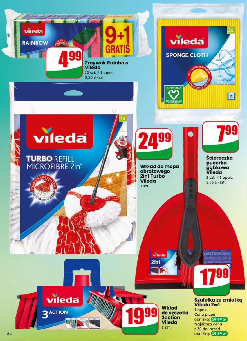 Gazetka promocyjna Dino - Gazetka 06 / 2026 - ważna 04.02 do 10.02.2026 - strona 64 - produkty: Mop, Szufelka, Vileda, Wkład do mopa