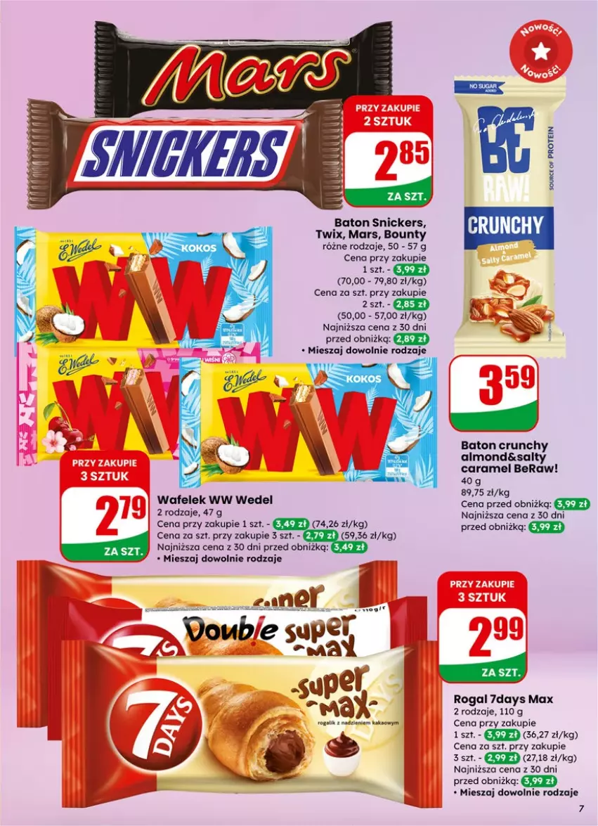 Gazetka promocyjna Dino - Gazetka 06 / 2026 - ważna 04.02 do 10.02.2026 - strona 7 - produkty: Baton, Bounty, Mars, Rogal, Snickers, Twix, Wafelek
