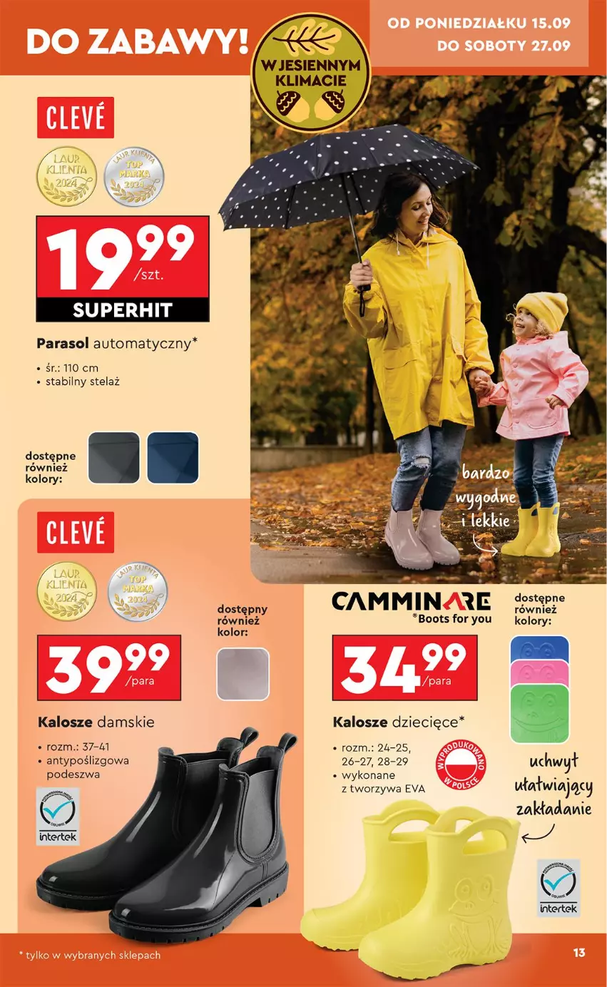 Gazetka promocyjna Biedronka - Okazje Tygodnia - ważna 15.09 do 27.09.2025 - strona 15 - produkty: Dzieci, Parasol