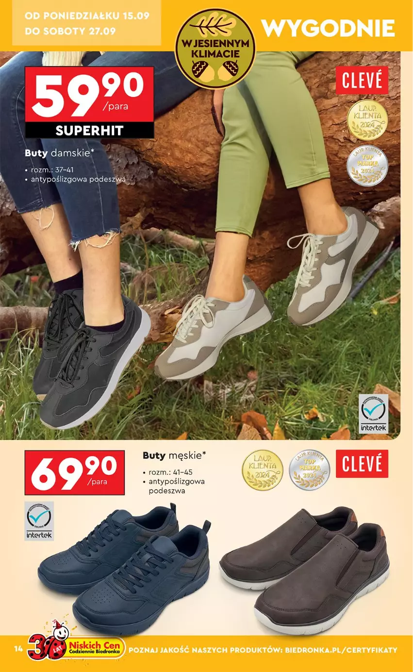 Gazetka promocyjna Biedronka - Okazje Tygodnia - ważna 15.09 do 27.09.2025 - strona 16 - produkty: Buty