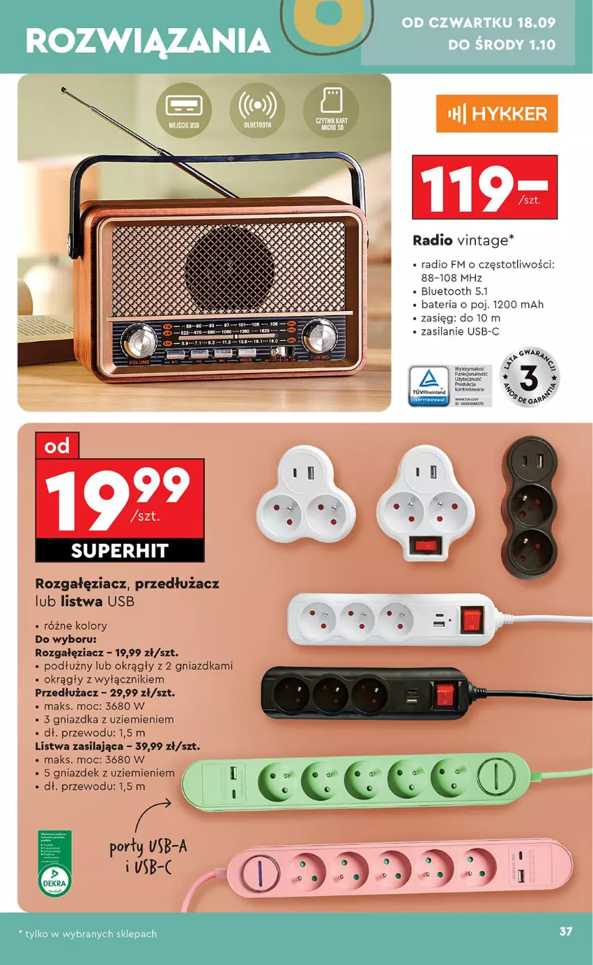 Gazetka promocyjna Biedronka - Okazje Tygodnia - ważna 15.09 do 27.09.2025 - strona 39 - produkty: Bateria, Koc, Por, Ser, Silan