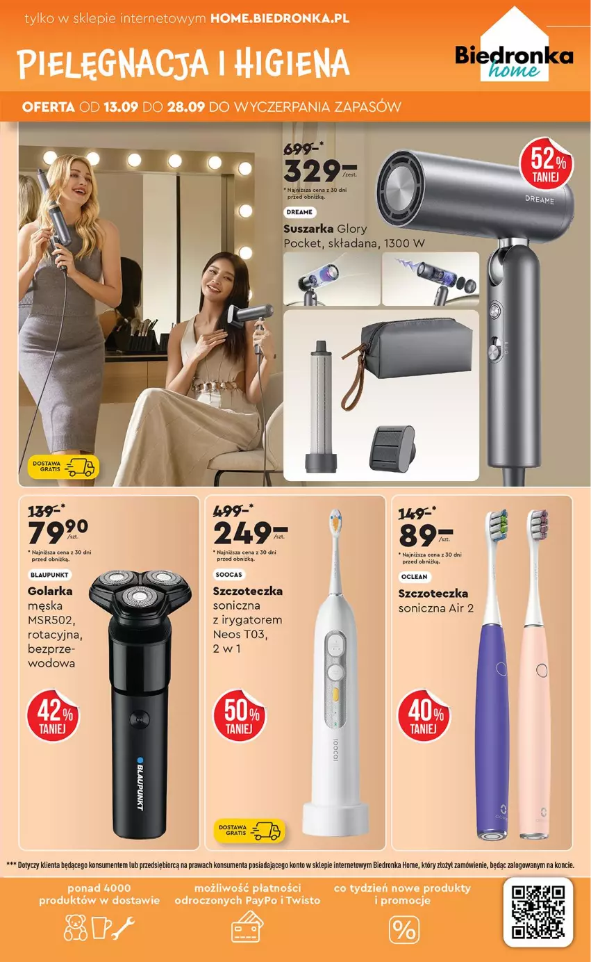 Gazetka promocyjna Biedronka - Okazje Tygodnia - ważna 15.09 do 27.09.2025 - strona 45 - produkty: Golarka, Irygator, Szczoteczka, Szczoteczka soniczna