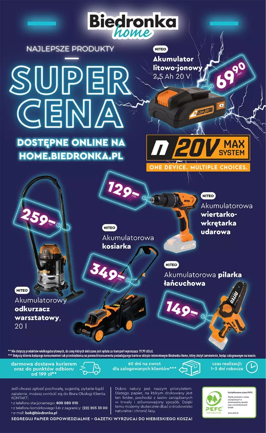 Gazetka promocyjna Biedronka - Okazje Tygodnia - ważna 15.09 do 27.09.2025 - strona 47 - produkty: Akumulator, Gra, Kosiarka, Kosz, LG, Odkurzacz, Odkurzacz warsztatowy, Papier, Por, Sport, Tarka, Telefon, Tran, Wkręt, Wkrętarka