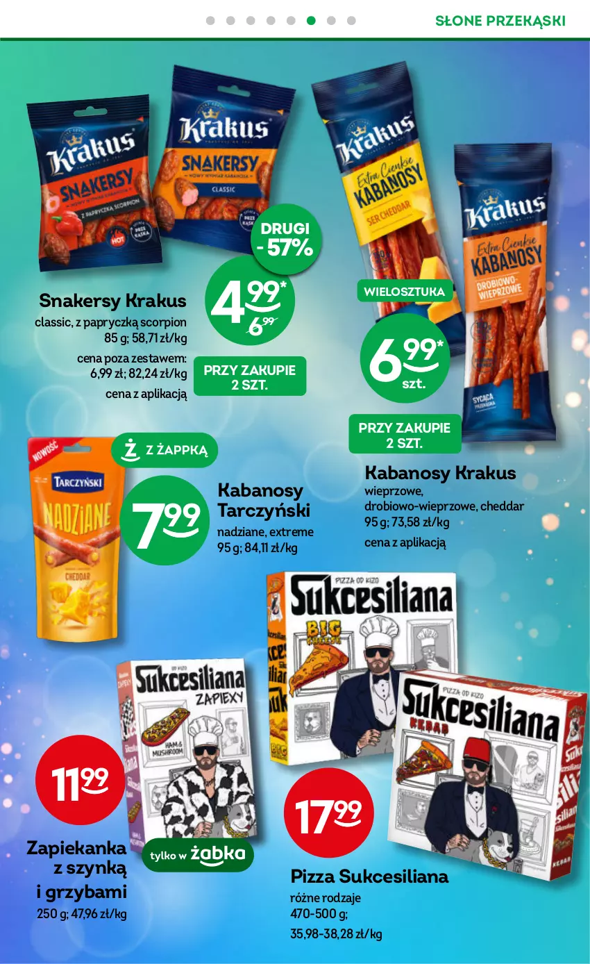 Gazetka promocyjna Żabka - ważna 08.11 do 21.11.2023 - strona 23 - produkty: Burger, Cheddar, Kabanos, Krakus, Pizza, Tarczyński, Zapiekanka