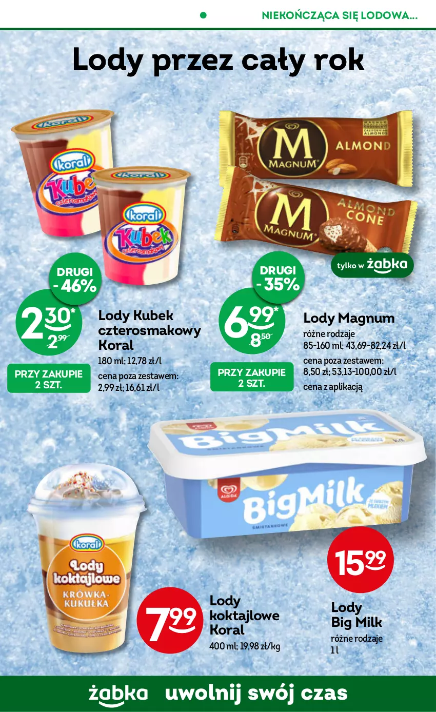Gazetka promocyjna Żabka - ważna 08.11 do 21.11.2023 - strona 47 - produkty: Big Milk, Kubek, Lody
