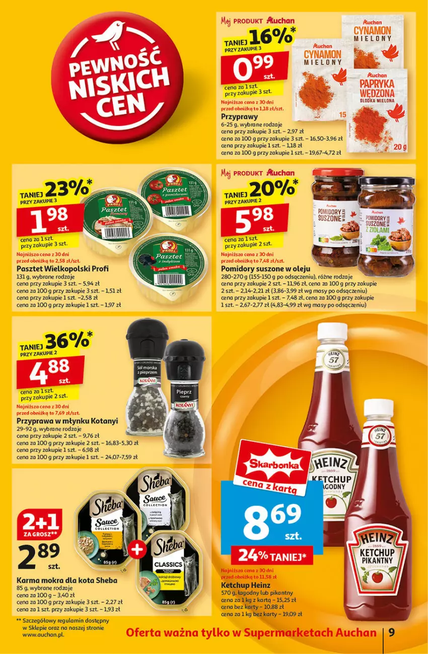 Gazetka promocyjna Auchan - Pewność Niskich Cen Supermarket - ważna 27.02 do 05.03.2025 - strona 11 - produkty: Heinz, Ketchup, Olej, Pasztet, Pomidory, Przyprawy, Sheba