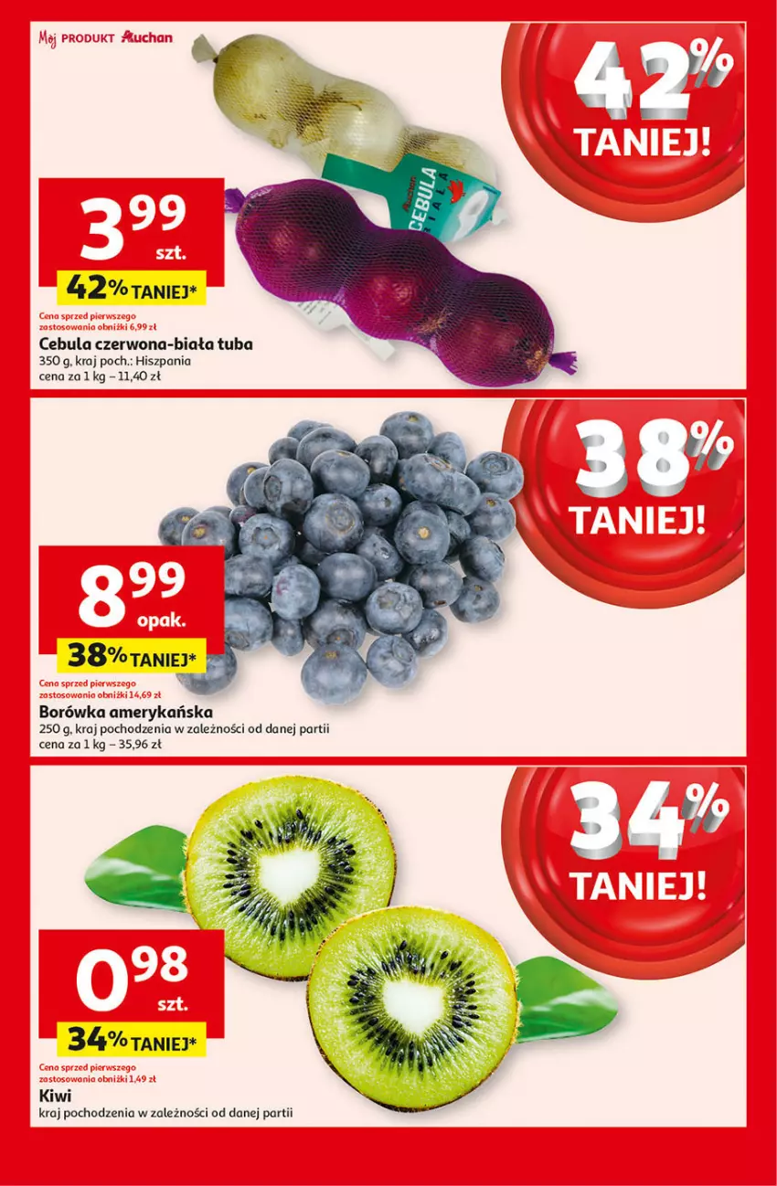 Gazetka promocyjna Auchan - Pewność Niskich Cen Supermarket - ważna 27.02 do 05.03.2025 - strona 7 - produkty: Borówka, Borówka amerykańska, Cebula, Cebula czerwona, Kiwi