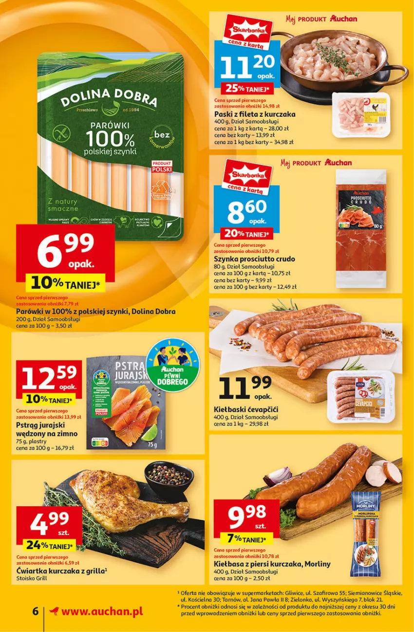 Gazetka promocyjna Auchan - Pewność Niskich Cen Supermarket - ważna 27.02 do 05.03.2025 - strona 8 - produkty: Grill, Gry, Kurczak, Morliny, Parówki, Pstrąg, Szynka