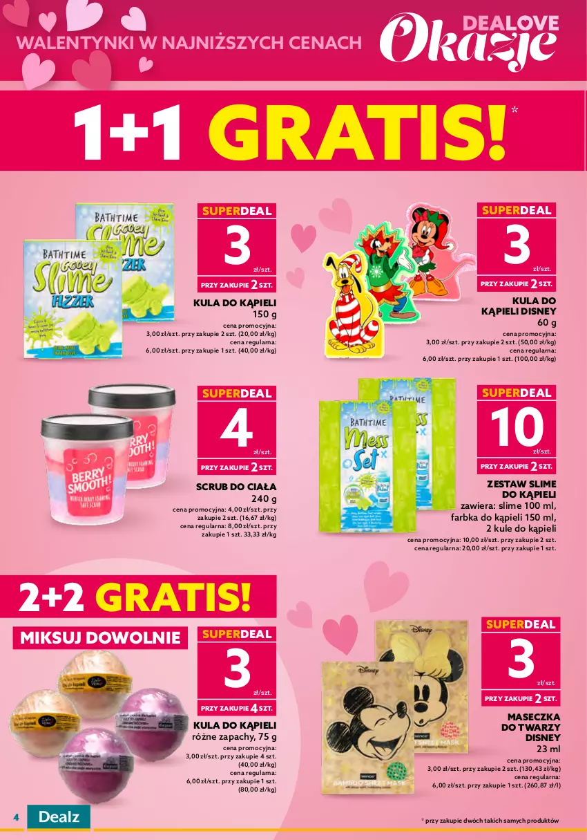 Gazetka promocyjna Dealz - NOWA GAZETKADeaLOVE okazje 💕 - ważna 08.02 do 21.02.2023 - strona 4 - produkty: Balsam do ciała, Cynk, Disney, Fa, Gra, Kula do kąpieli, Makijaż, Mydło, Olej, Paleta, Płyn do mycia