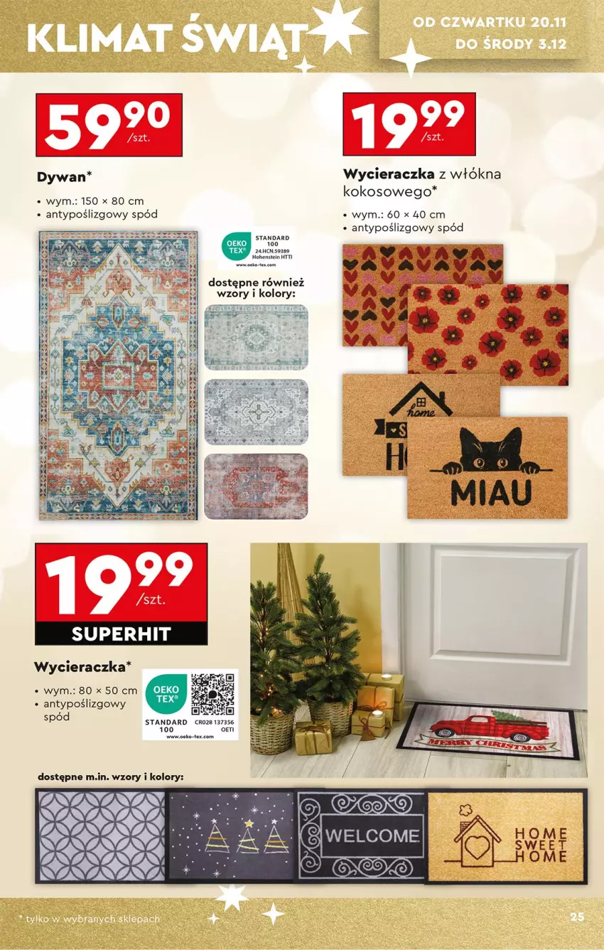 Gazetka promocyjna Biedronka - Okazje Tygodnia - ważna 15.11 do 29.11.2025 - strona 27 - produkty: Dywan, HP, Kokos, Sól, Wycieraczka