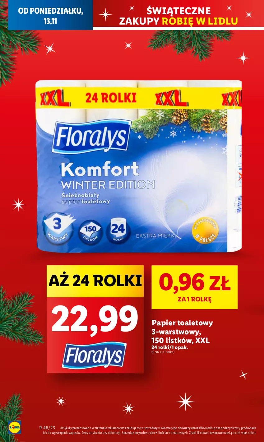 Gazetka promocyjna Lidl - GAZETKA - ważna 13.11 do 15.11.2023 - strona 14 - produkty: Papier, Papier toaletowy, Rolki