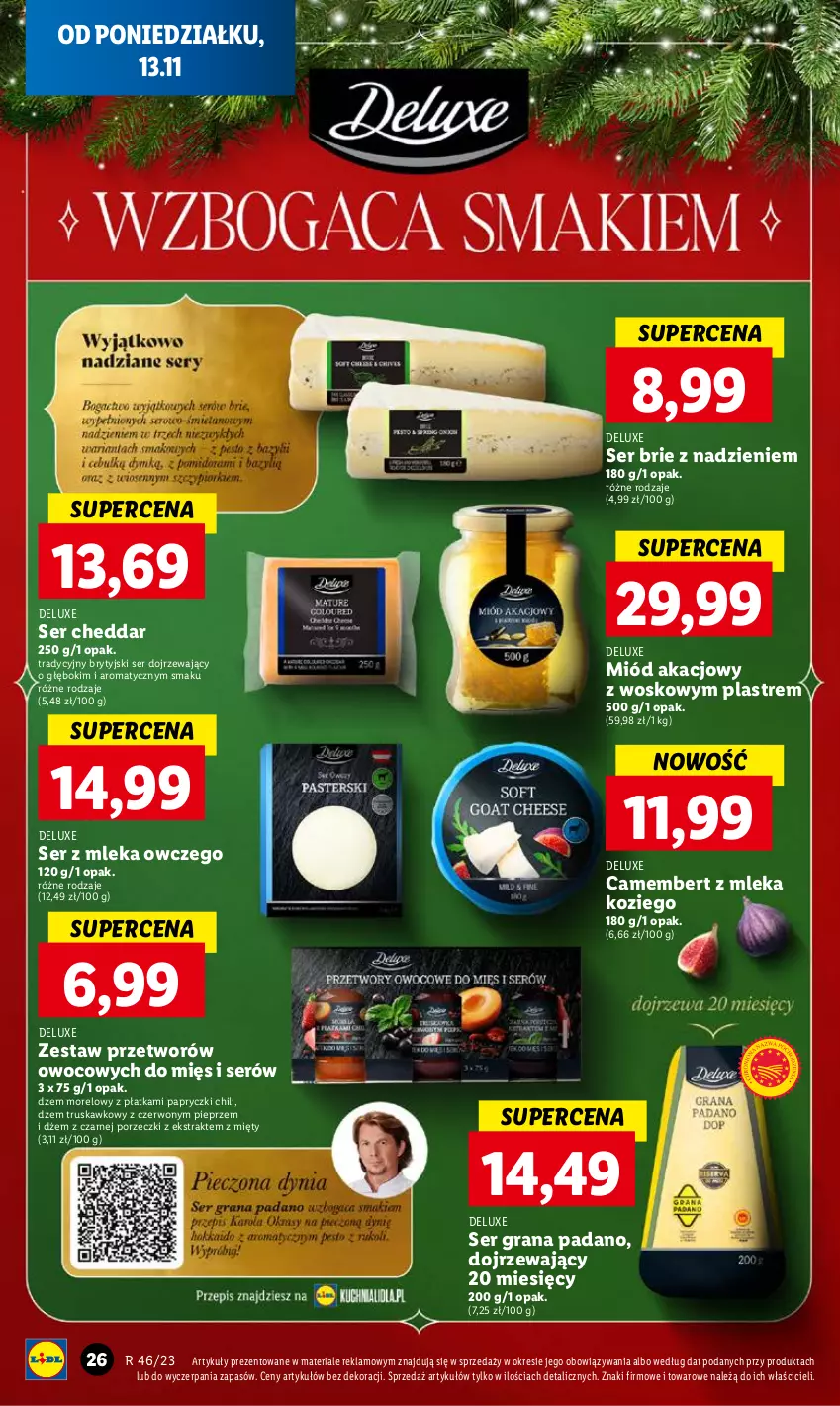 Gazetka promocyjna Lidl - GAZETKA - ważna 13.11 do 15.11.2023 - strona 42 - produkty: Brie, Camembert, Cheddar, Dżem, Gra, Miód, Pieprz, Por, Ser