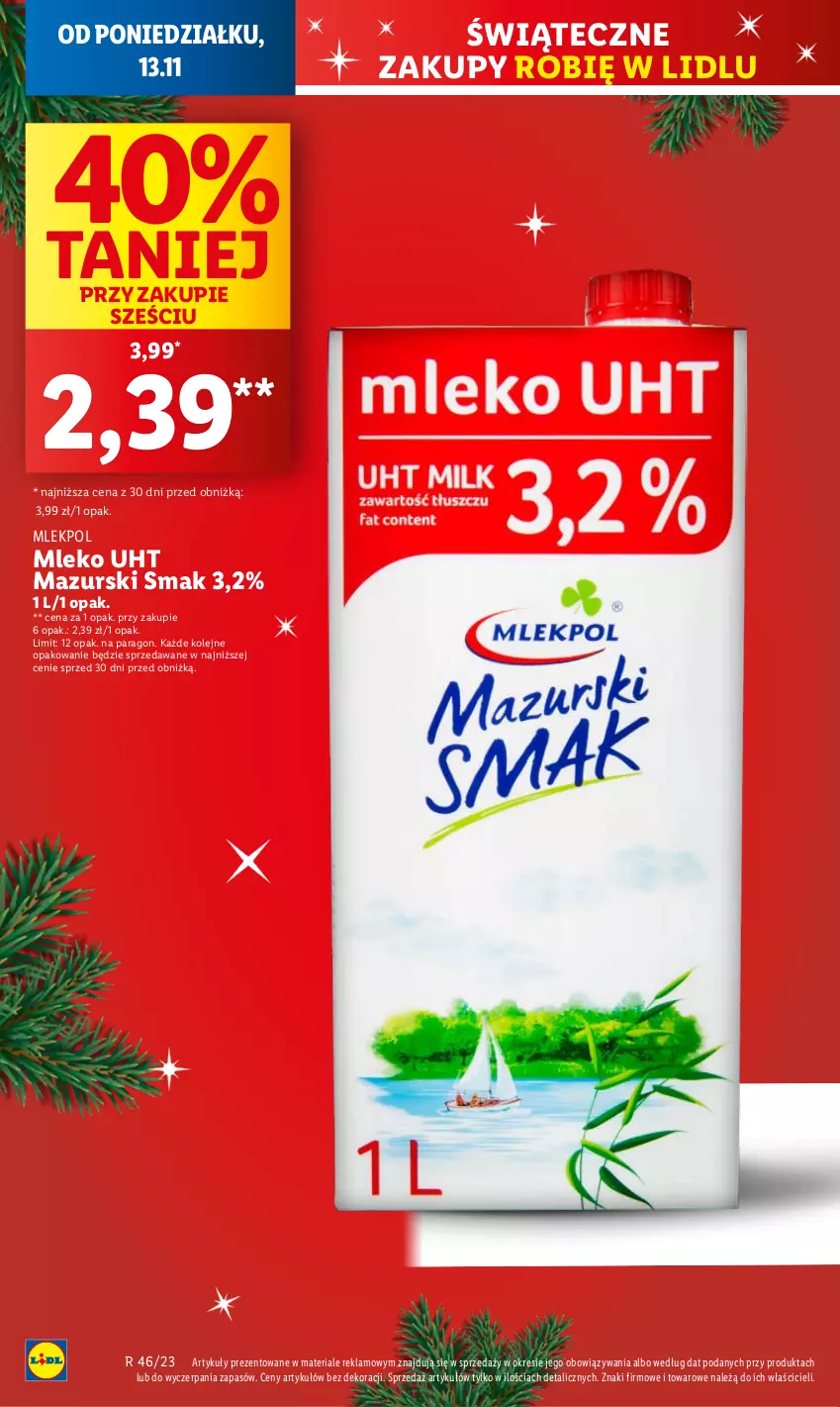 Gazetka promocyjna Lidl - GAZETKA - ważna 13.11 do 15.11.2023 - strona 6 - produkty: Mleko, Olej