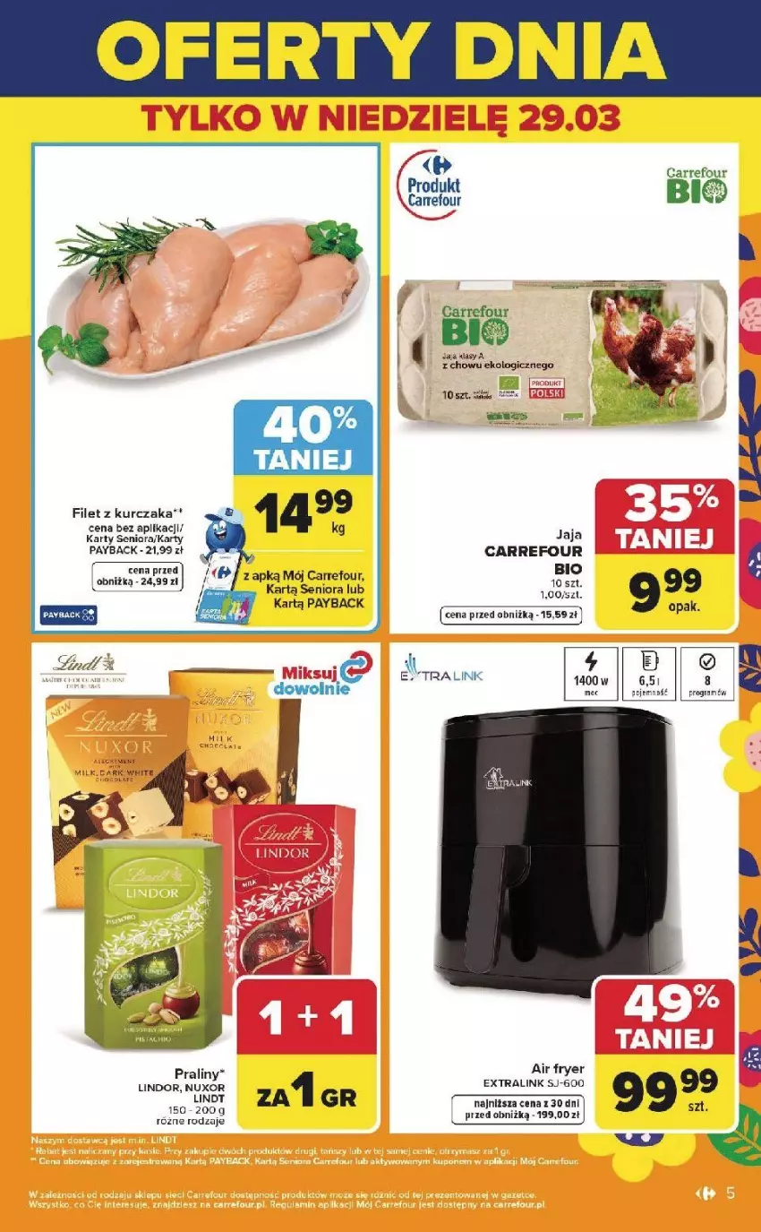 Gazetka promocyjna Carrefour - Gazetka Weekend okazji już od czwartku! - ważna 26.03 do 29.03.2026 - strona 5 - produkty: Gra, Jaja, Kurczak, Lindt, Praliny