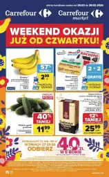 Gazetka promocyjna Carrefour - Gazetka Weekend okazji już od czwartku! - Gazetka - ważna od 29.03 do 29.03.2026 - strona 1 - produkty: Banany, Dallmayr, Kawa mielona, Kawa, Grunt, Masło, Olej