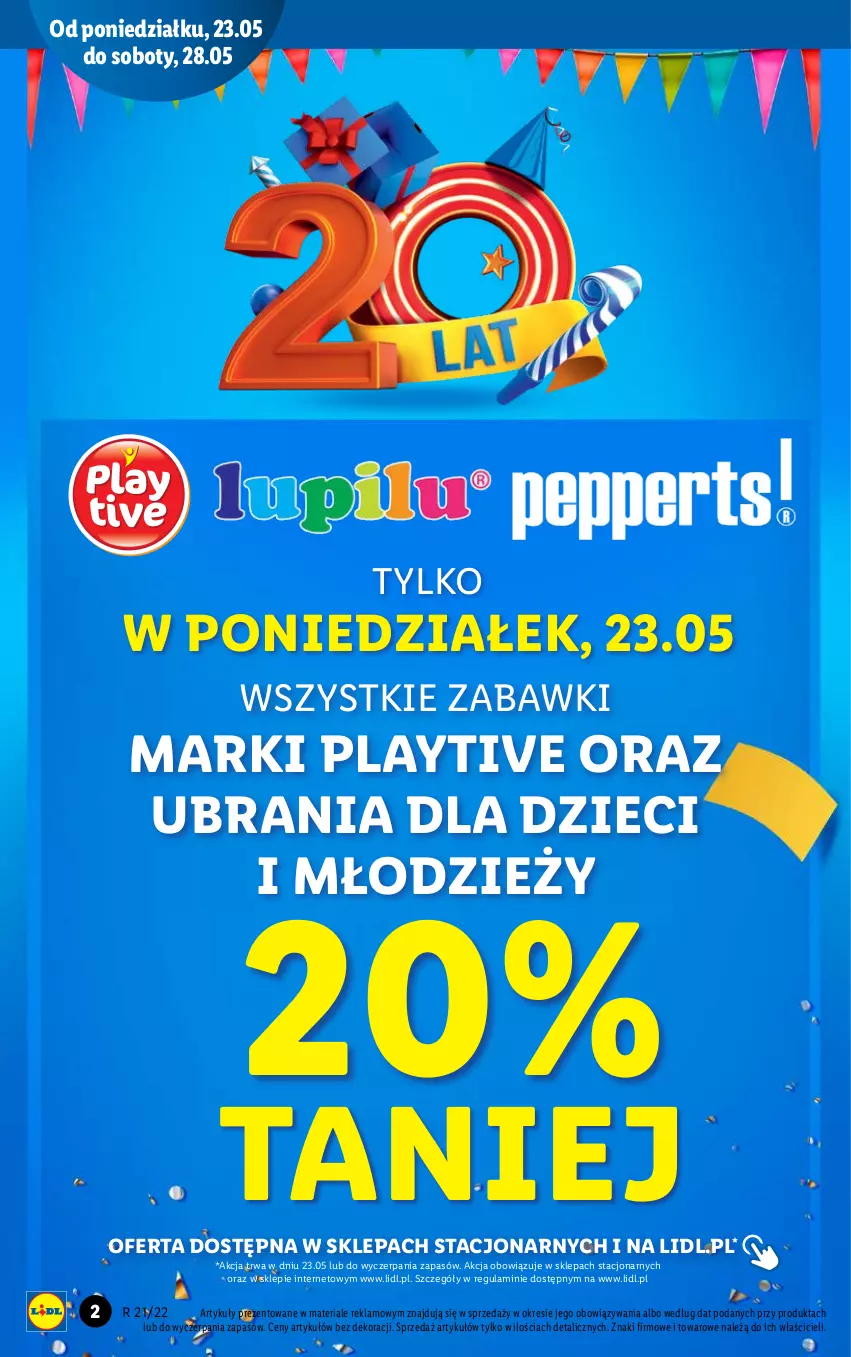 Gazetka promocyjna Lidl - GAZETKA - ważna 23.05 do 28.05.2022 - strona 2 - produkty: Dzieci, Ubrania