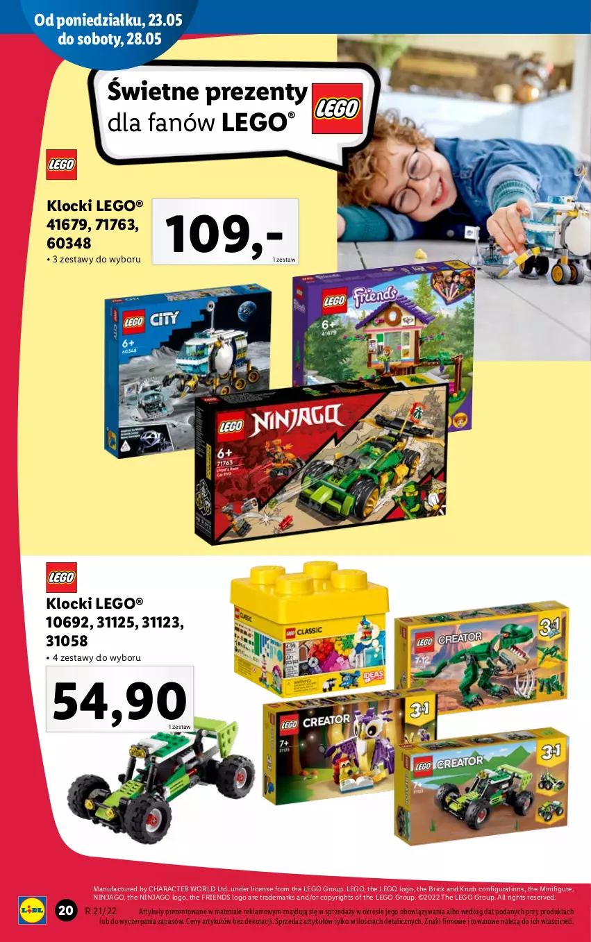 Gazetka promocyjna Lidl - GAZETKA - ważna 23.05 do 28.05.2022 - strona 22 - produkty: Fa, Klocki, LEGO, Ser