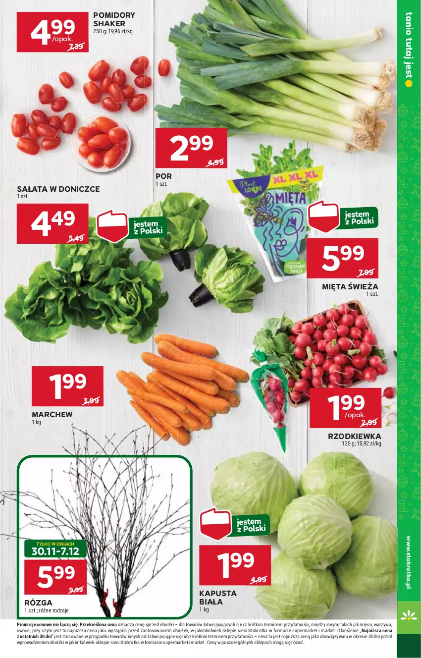 Gazetka promocyjna Stokrotka - Supermarket Opole/Radom - ważna 28.11 do 04.12.2024 - strona 11 - produkty: HP, Mięta, Pomidory, Por, Rzodkiewka, Sałat